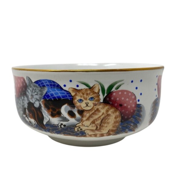 Vintage Porcelain Kitten Puppy Adorable China Cup Plate Small Bowl Set - Picture 12 of 15